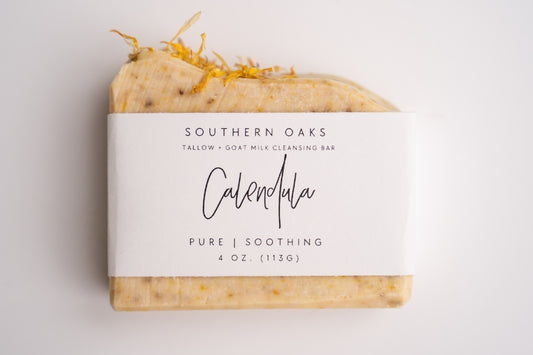 Calendula tallow goat milk healing cleansing bar