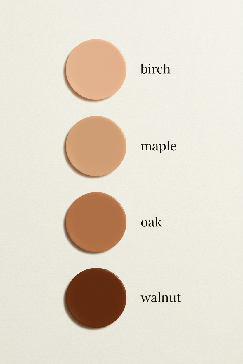 Balm shade reference with refined typography